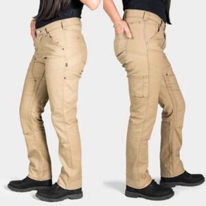 NWT Dovetail Workwear Anna Taskpant Stretch Canvas Utility Pants Khaki Size 28